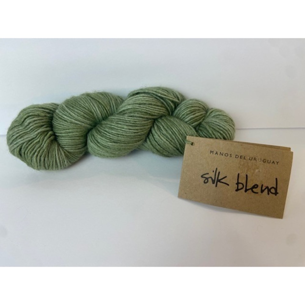 Manos del Uruguay Silk Blend Yarn 3207 Willow Green Extrafine Merino Silk 50g